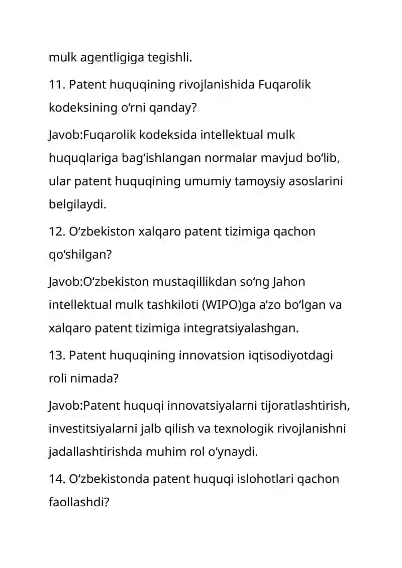 O'zbekistonda Patent huquqining rivojlanish tarixi 4