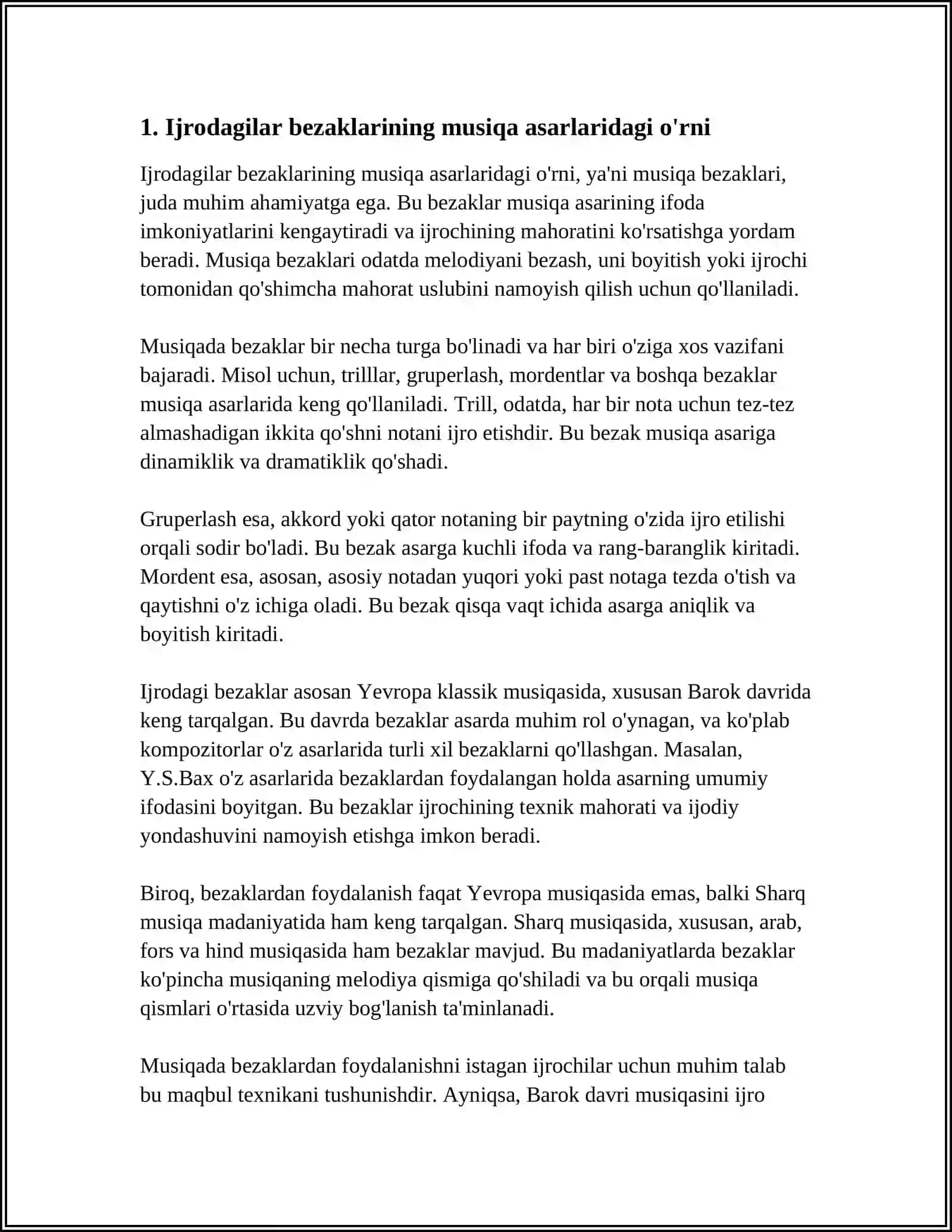 IJRODAGI BEZAKLAR, ZARBLAR, YAKKANAVOZ VA TURLI TARKIBDAGI CHOLG’U ANSAMBLLARIDA IJROCHILIK MASALALARI 4
