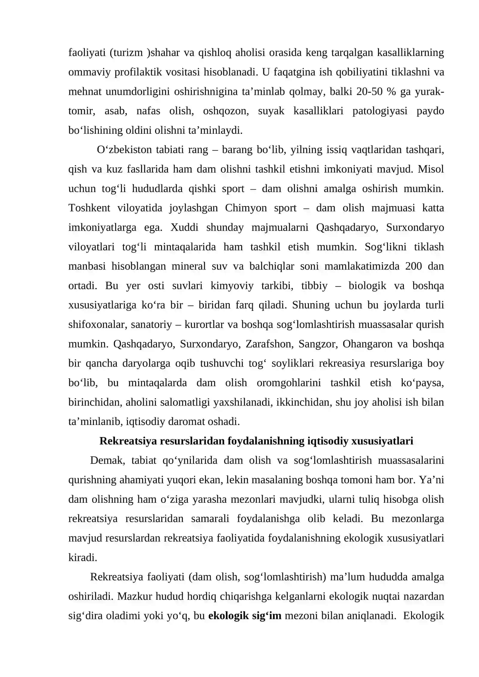 Rekreatsiya va turizm geografiyasi 4