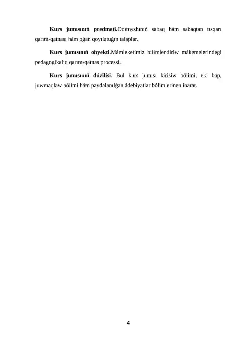 SABAQ HÁM SABAQTAN TÍSQARÍ OQÍTÍWSHÍNÍŃ QARÍM-QATNASÍ 4