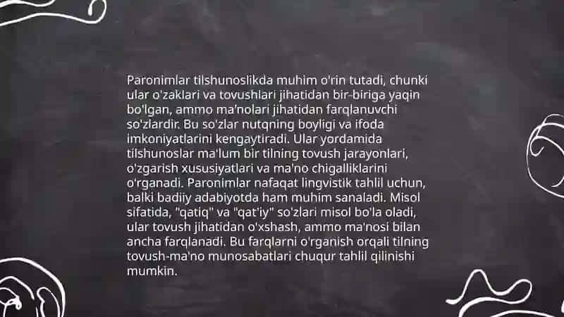 Paronimlar lug'ati va unga munosabat. 4