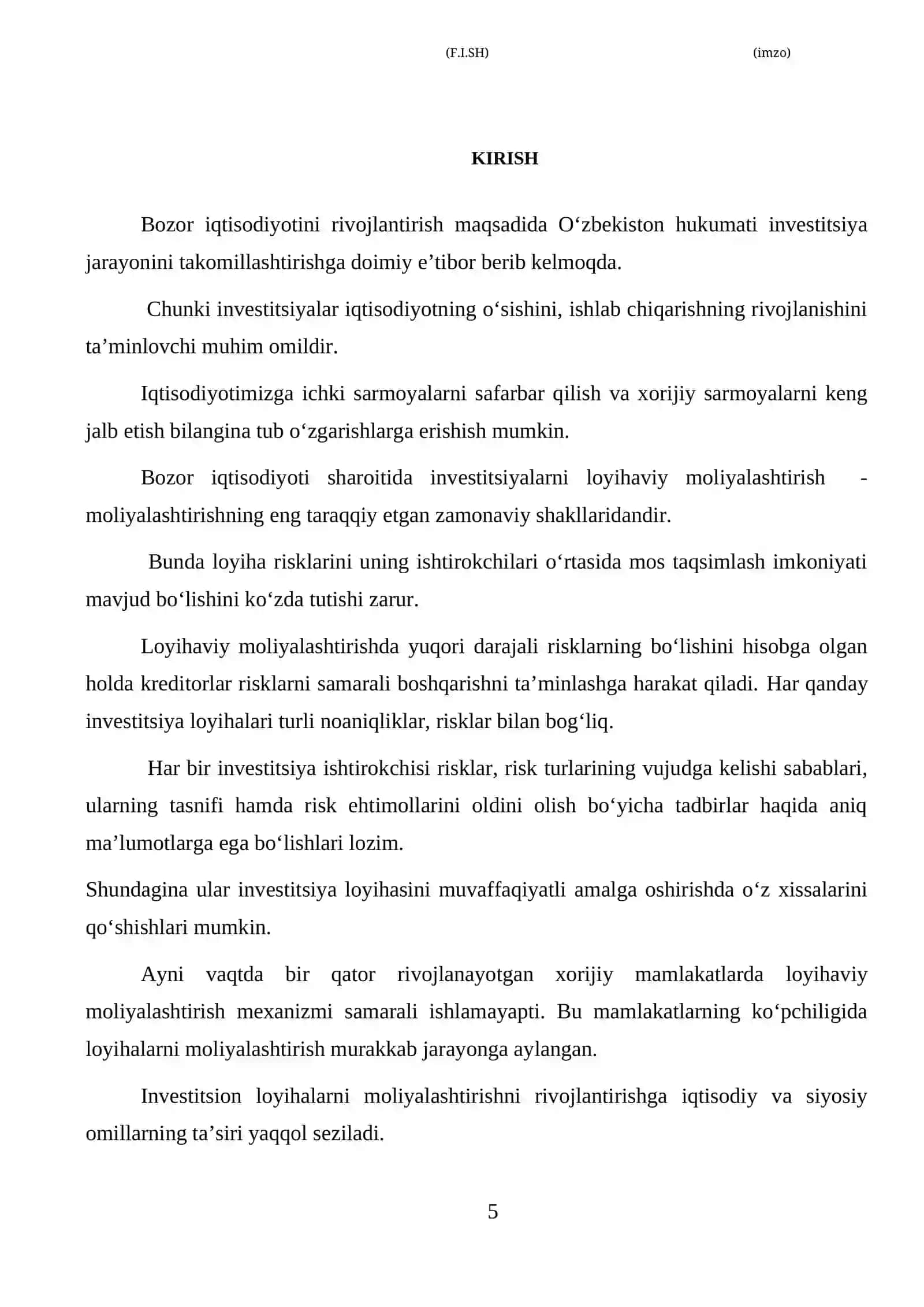 Moliya Sirtqi Ta'lim Yo'nalishi Malakaviy Hisoboti 4