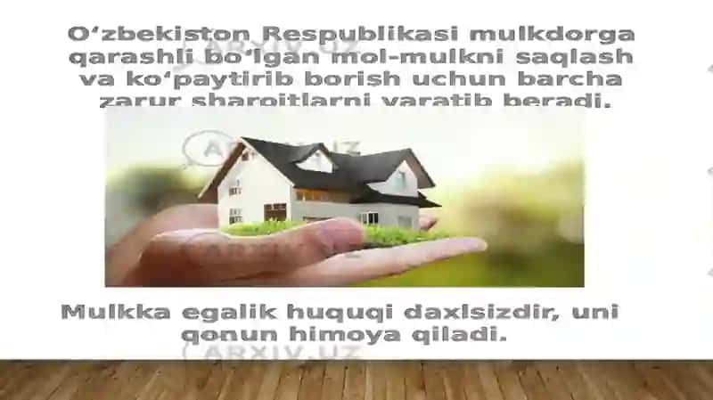 Mulk huquqlari nazariyasi va mulkchilik shakllari rivojlanishining evolyutsiyasi 4