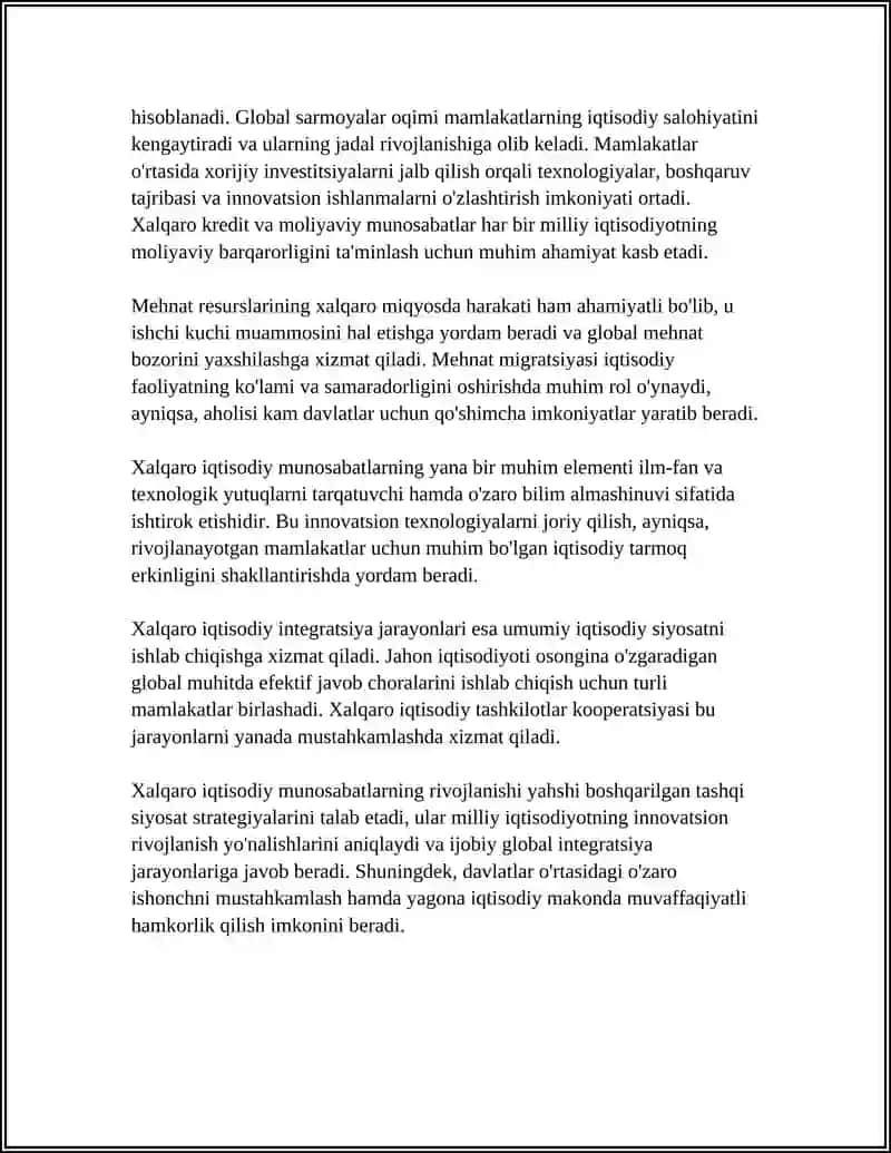 Xalqaro IQTISODIY MUNOSABATLAR UNING TARKIBI RIVOJLANISH BOSQICHLARI 4