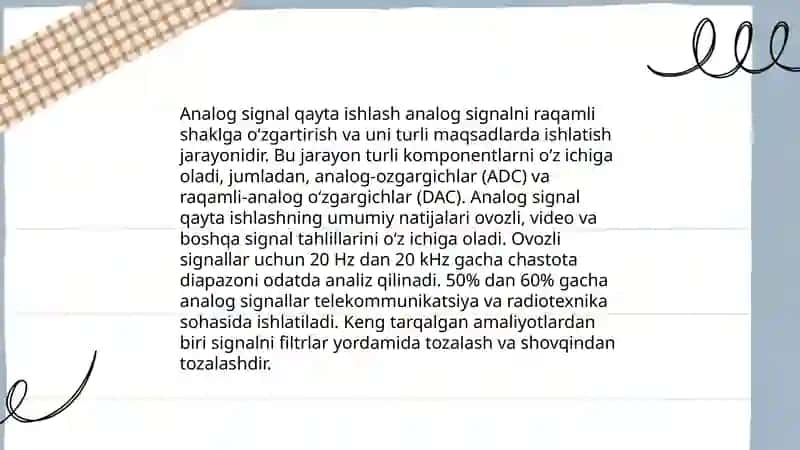 Signalni qabul qilish va qayta ishlash qurilmalarining tasnifi 4