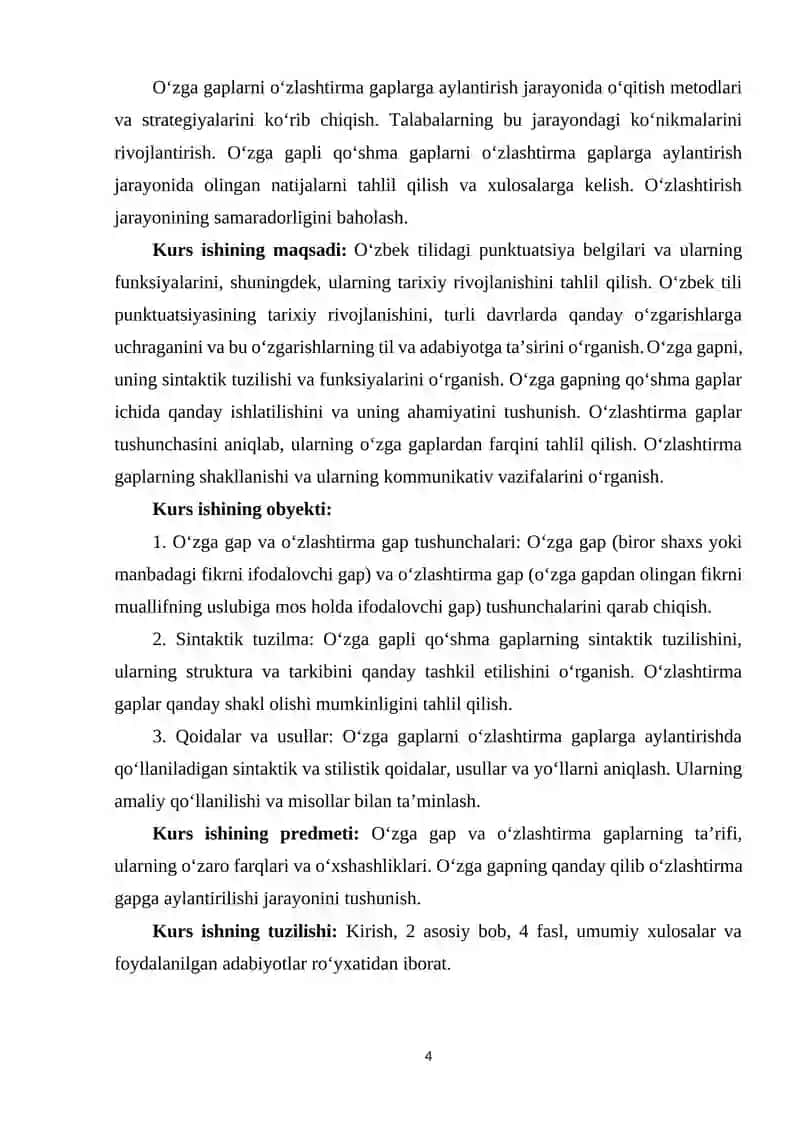 O‘ZGA GAPLI QO‘SHMA GAPLARNI O‘ZLASHTIRMA GAPLARGA AYLANTIRISH USULLARI VA YO‘LLARI HAQIDA MA’LUMOT 4