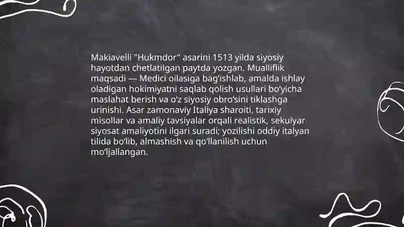 Makiavellining "Hukmdor" asari 4