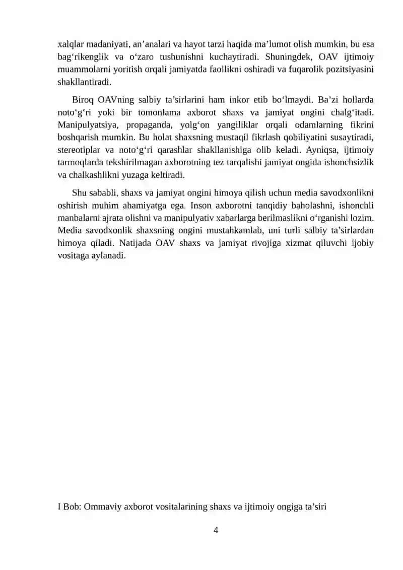 Ommaviy axborot vositalarining shaxs ijtimoiy ongini tasiri 4