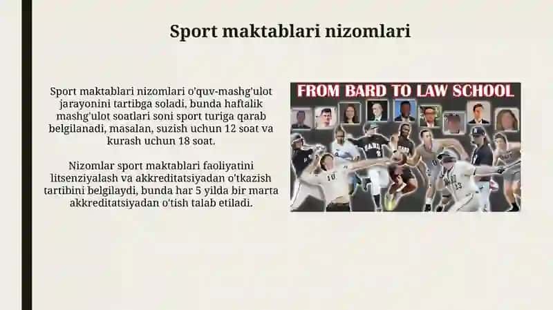 Sport maktablarining turlari va ularning nizomlari 4