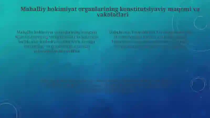Mahalliy boshqaruvni tashkil etishning konstitutsiyaviy asoslari 4