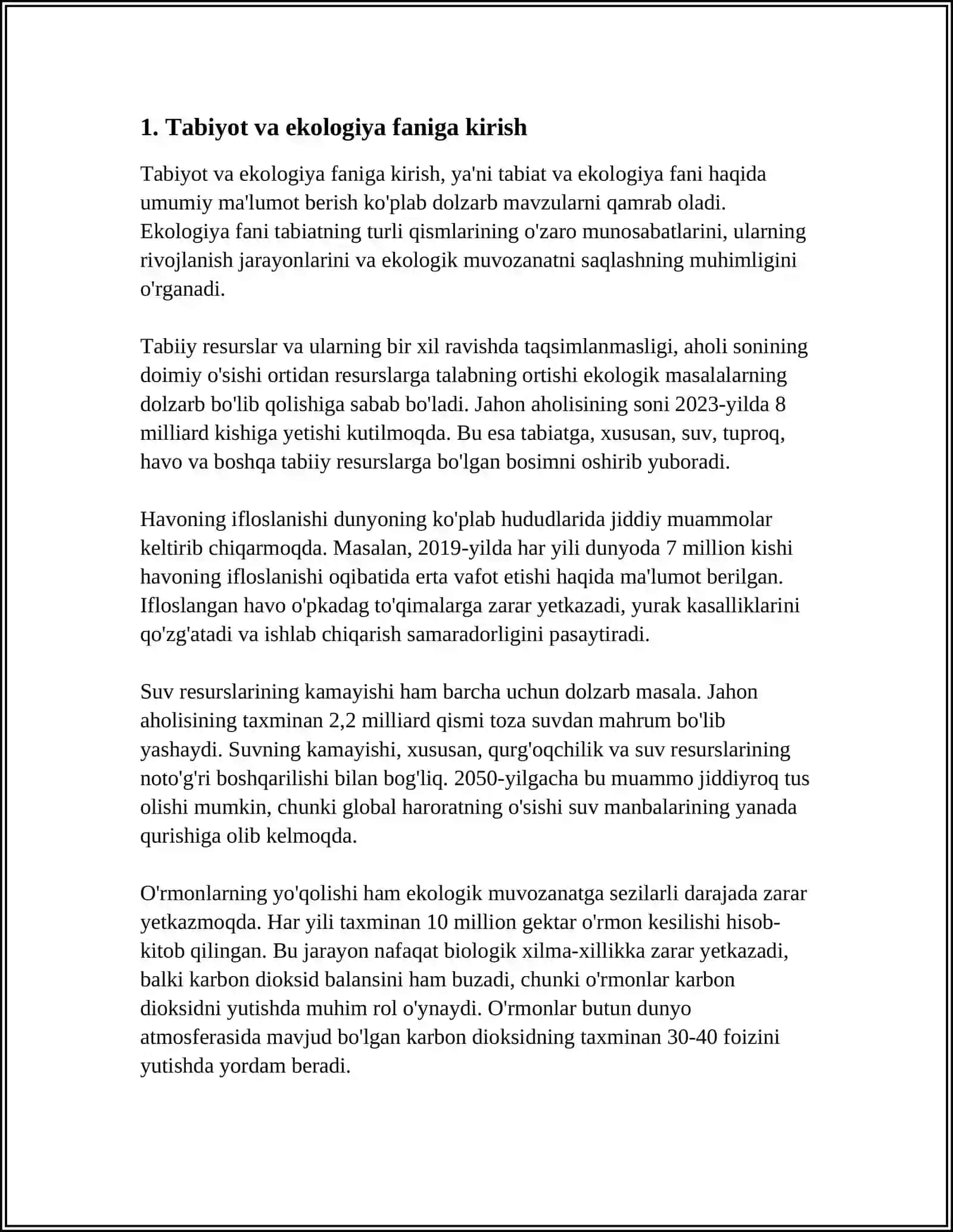 BOSHLANGʻICH SINFLARDA TABIIY FANNI OʻQITISH METODIKASI 4