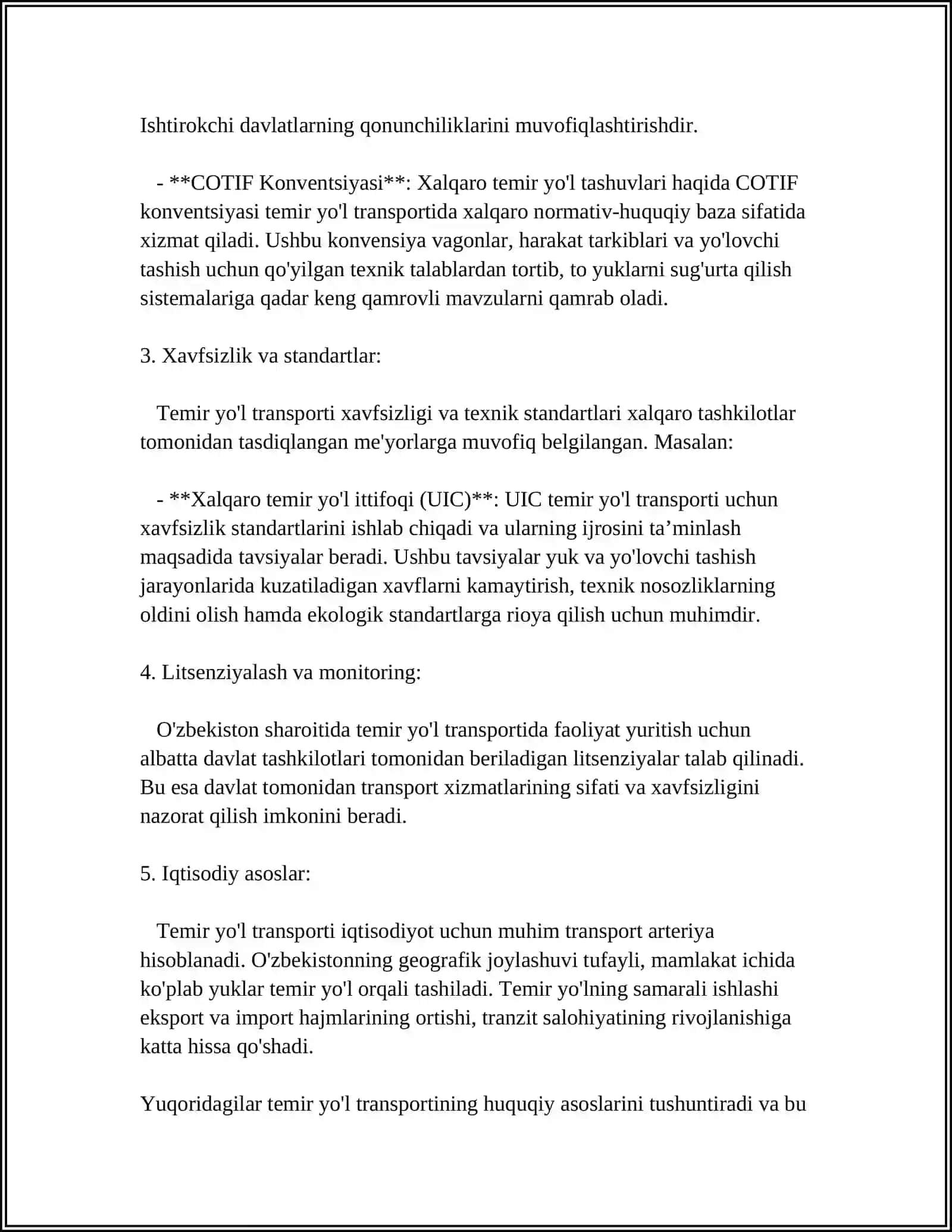 TEMIR YO'LLARDA TEXNIK FOYDALANISH QOIDALARI VA TEMIR YO'LLARDA HARAKATLANISH TARTIBI 4