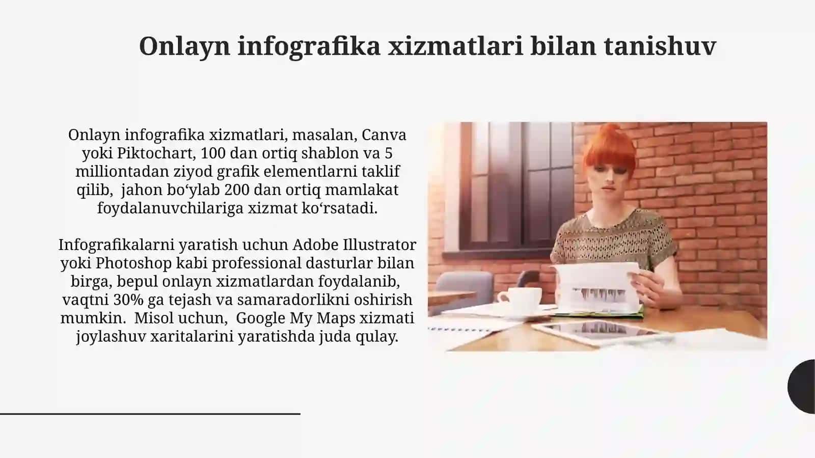 Infografika yaratishda onlayn xizmatlarlar bilan ishlash 4