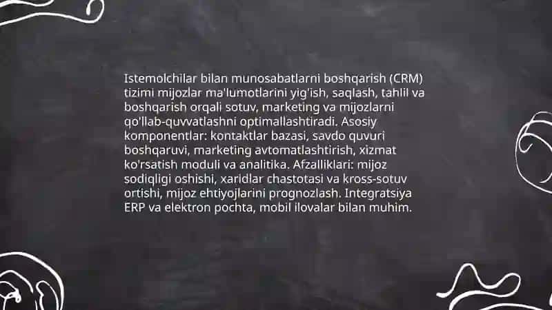 Istemolchilar bilan munosabatlarini boshqarishning asosiy elementlari 4