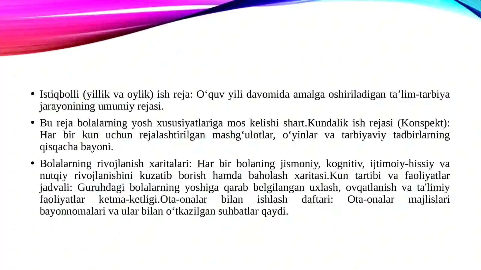 Davlat Maktabgacha taʼlim tashkiloti tarbiyachisining ish hujjatlarini yuritish tartibi 4