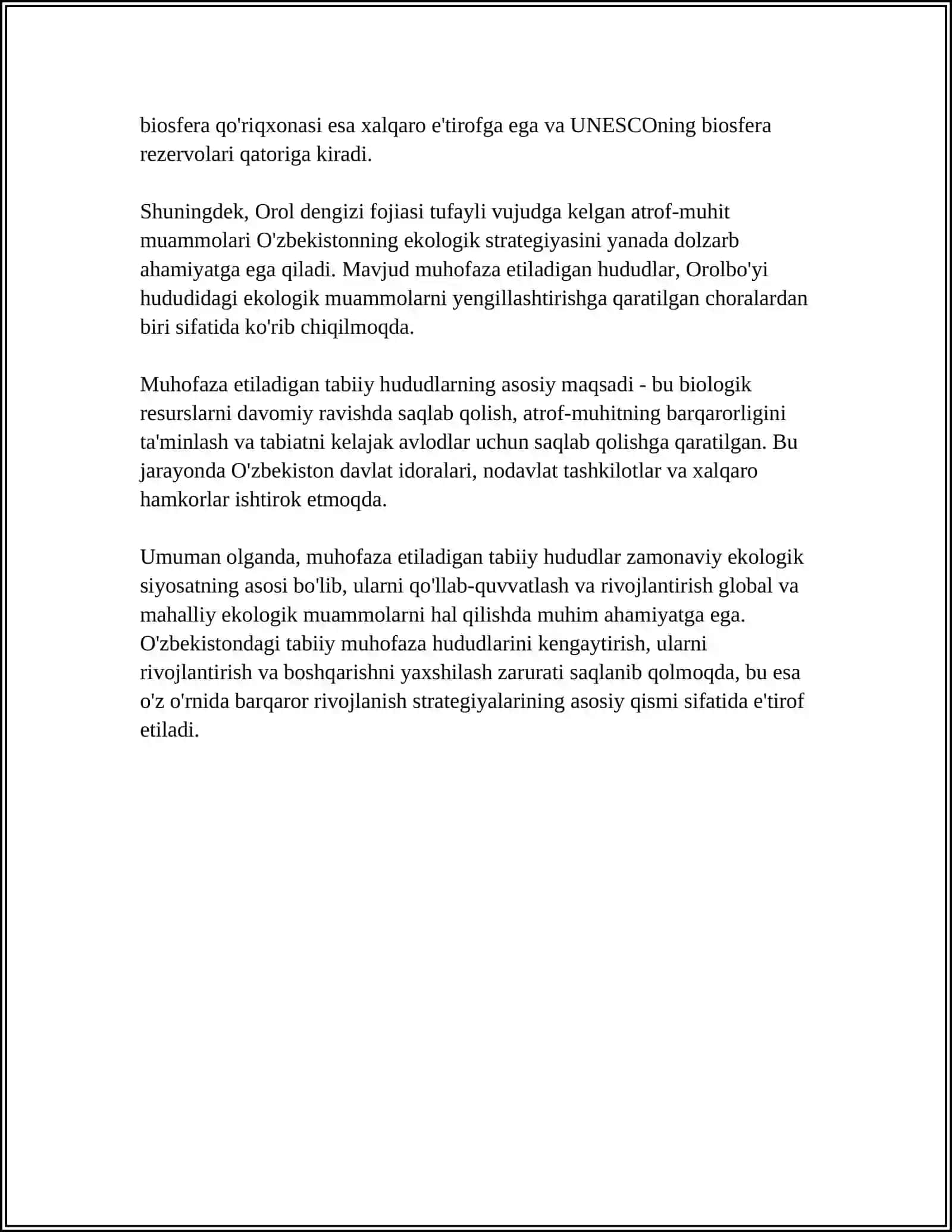 MUHOFAZA ETILADIGAN TABIIY HUDUDLARNI TASHKIL ETISHNING MAQSADI 4