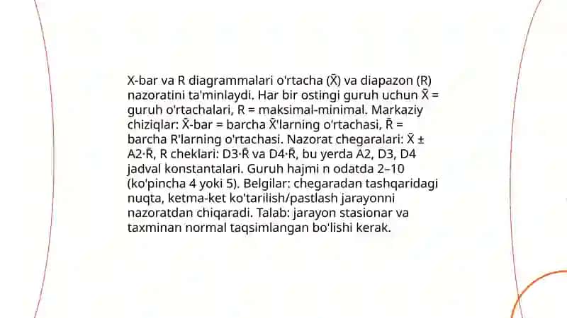 Mahsulot sifatini nazorat qilishning statistik usullari 4