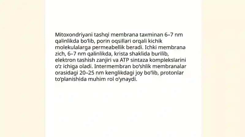 Sitoplazma organoidlari mitoxondriya va plasti, sentrasoma mikronaychalar ning tuzilishi 4