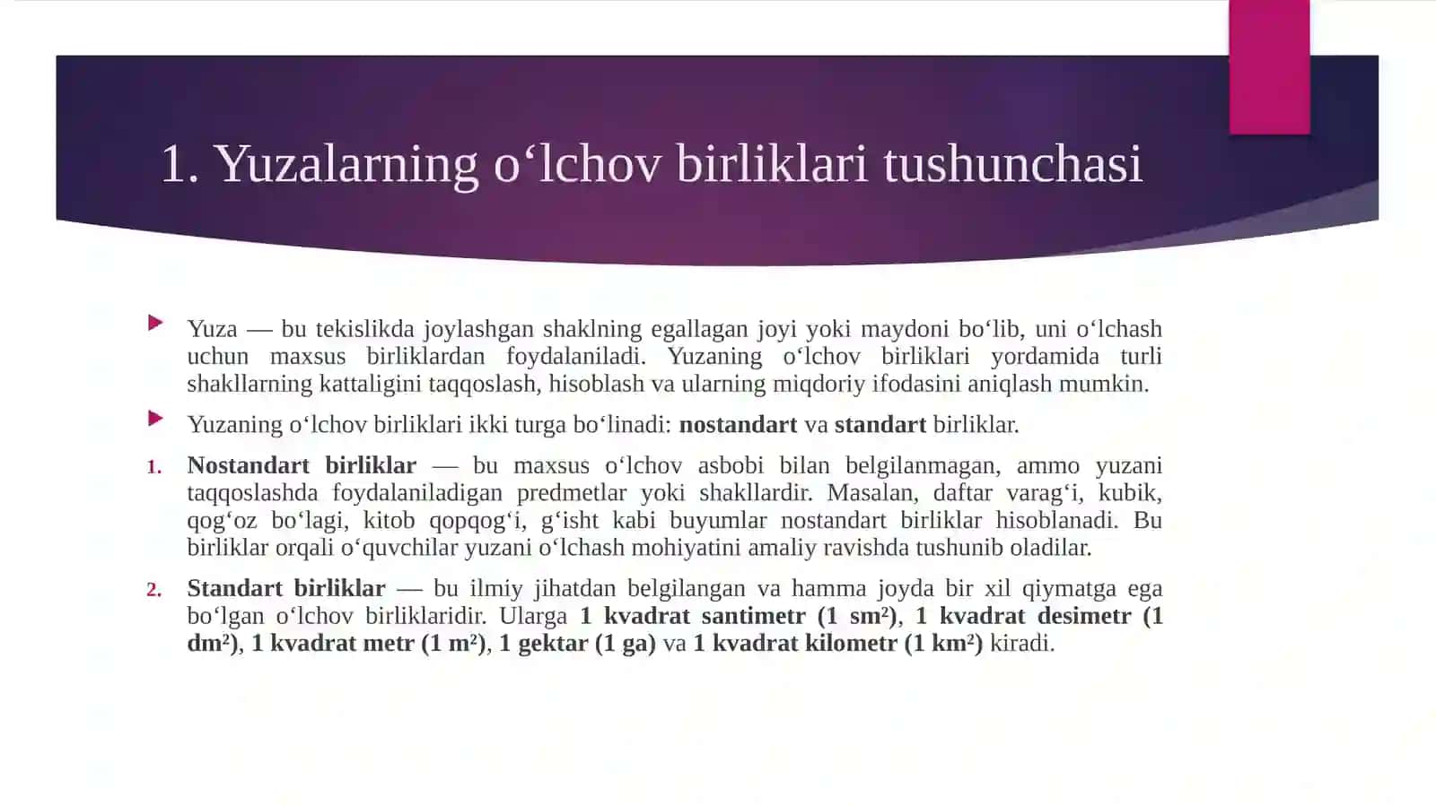 YUZALARNING NOSTANDART BIRLIKLARI HAQIDAMAʼLUMOTLARGAEGABOʻLISH 4