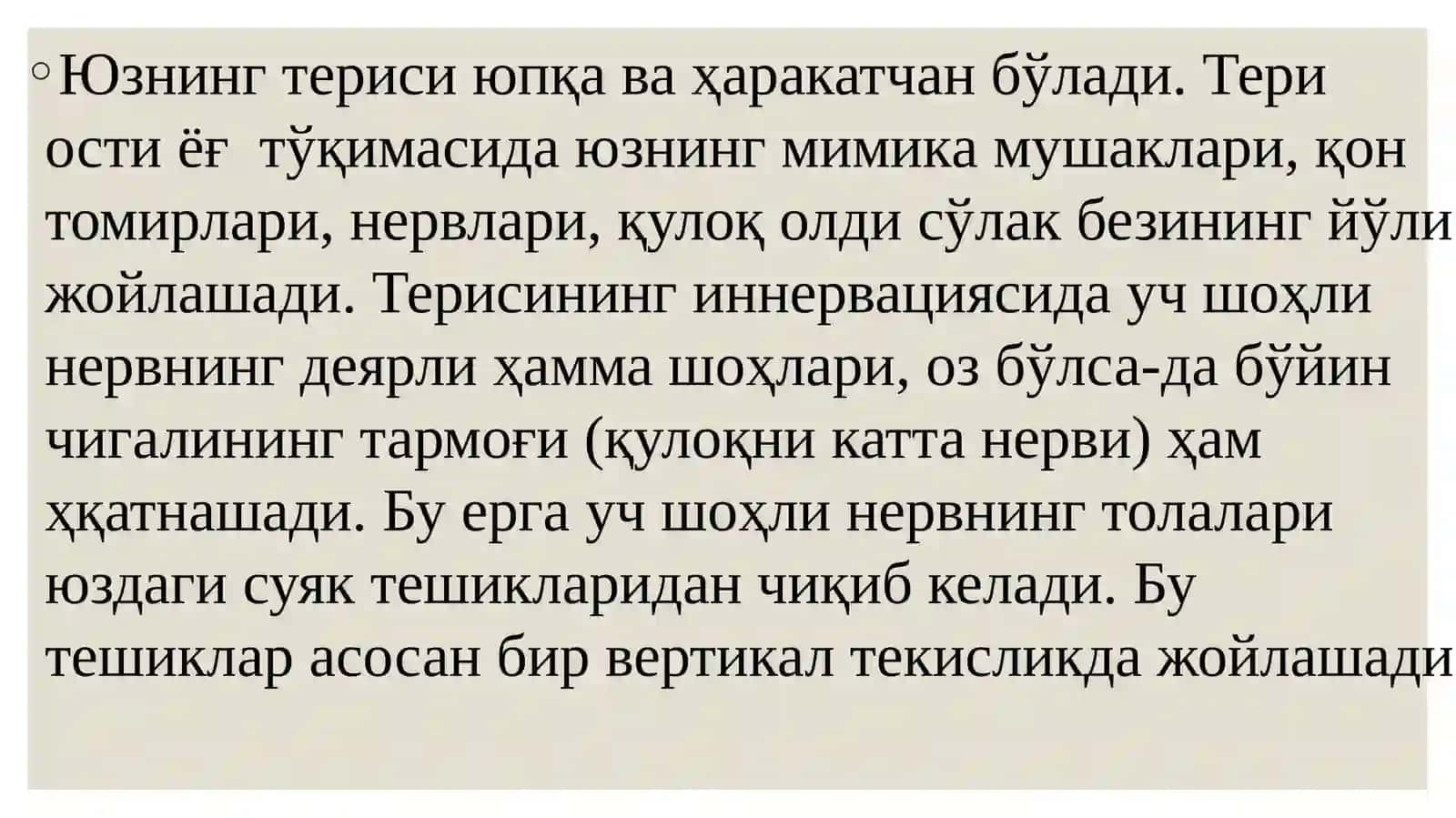 Юзнинг ўлдич анатомияси 4