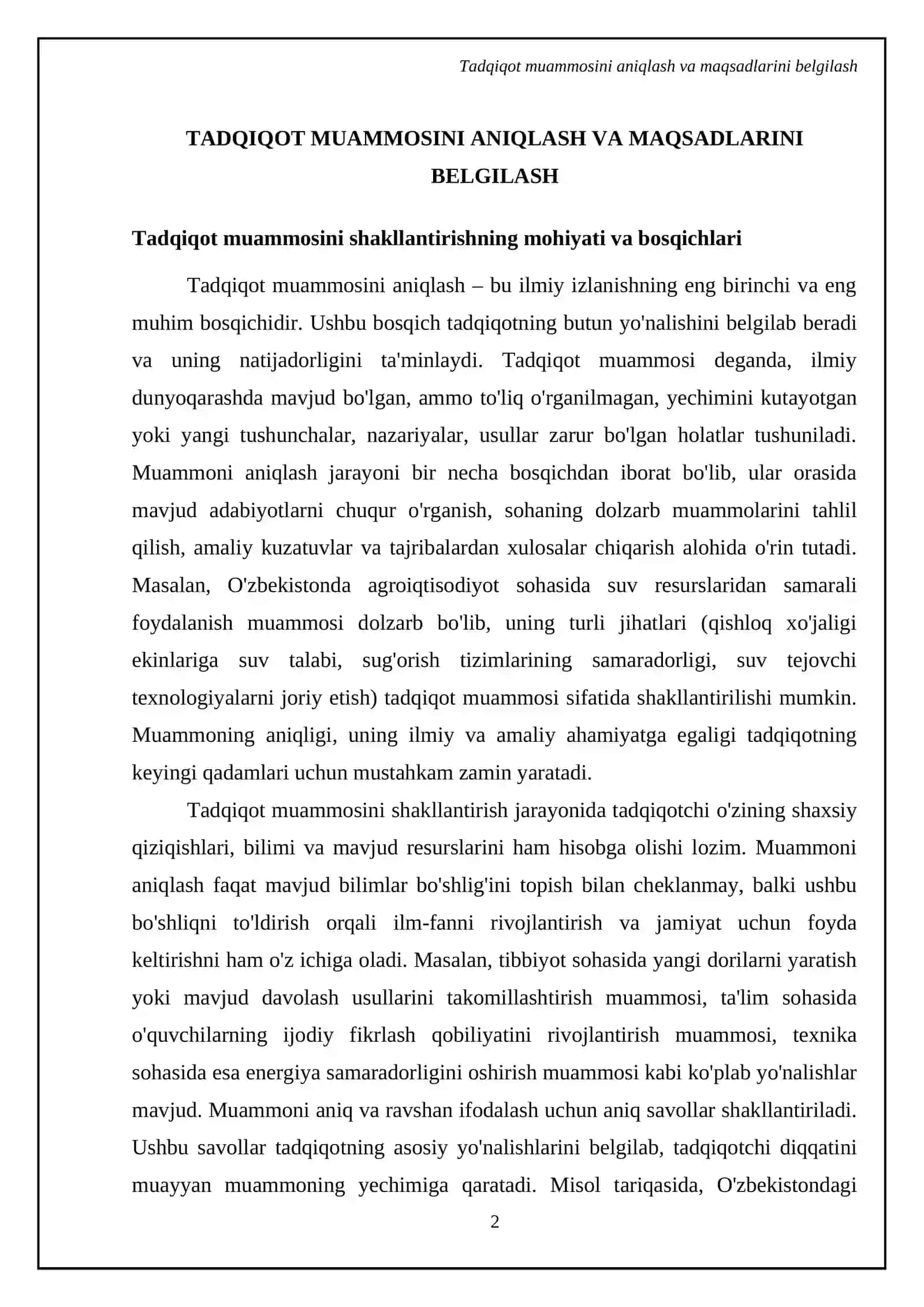 Tadqiqotlar olib borish jarayoni va uni tashkil etish 4