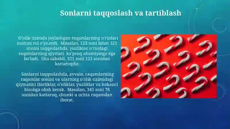 Ko'p xonali nomanfiy butun sonlarni nomerlashga o'rgatish metodikasi 4