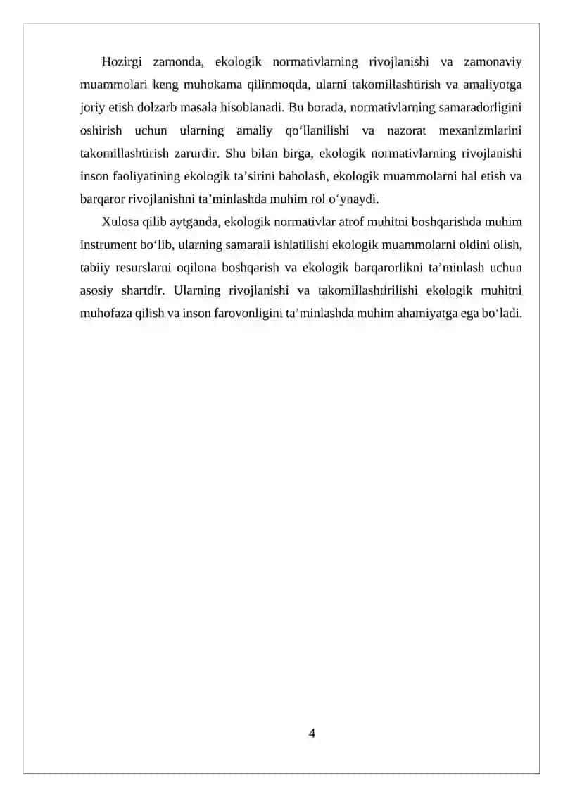 ATROF MUHITNI BOSHQARISHDA EKOLOGIK NORMATIVLARNING O’RNI 4