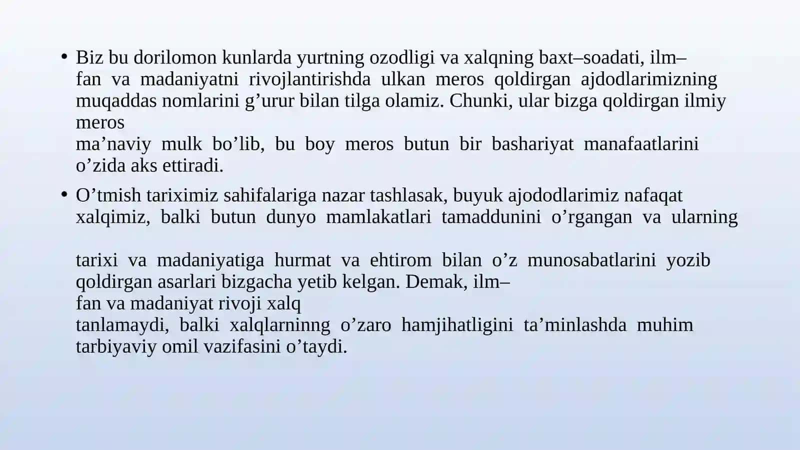 Muqaddas kitoblar va sharq allomalari ma’naviy merosining barkamol shaxsni tarbiyalashdagi ahamiyati 4