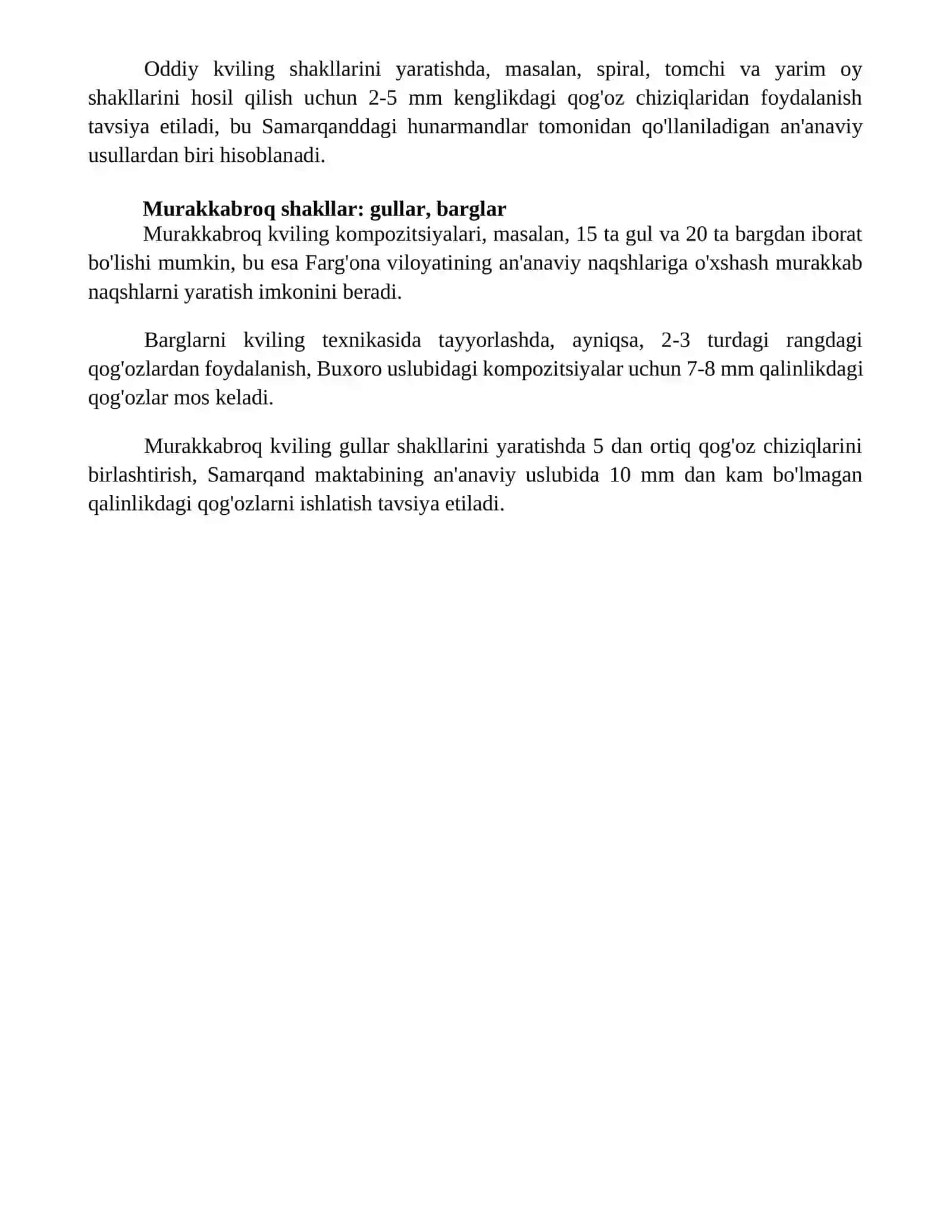 "Kviling" texnikasida ishlash va kompozitsiya tayyorlash 4