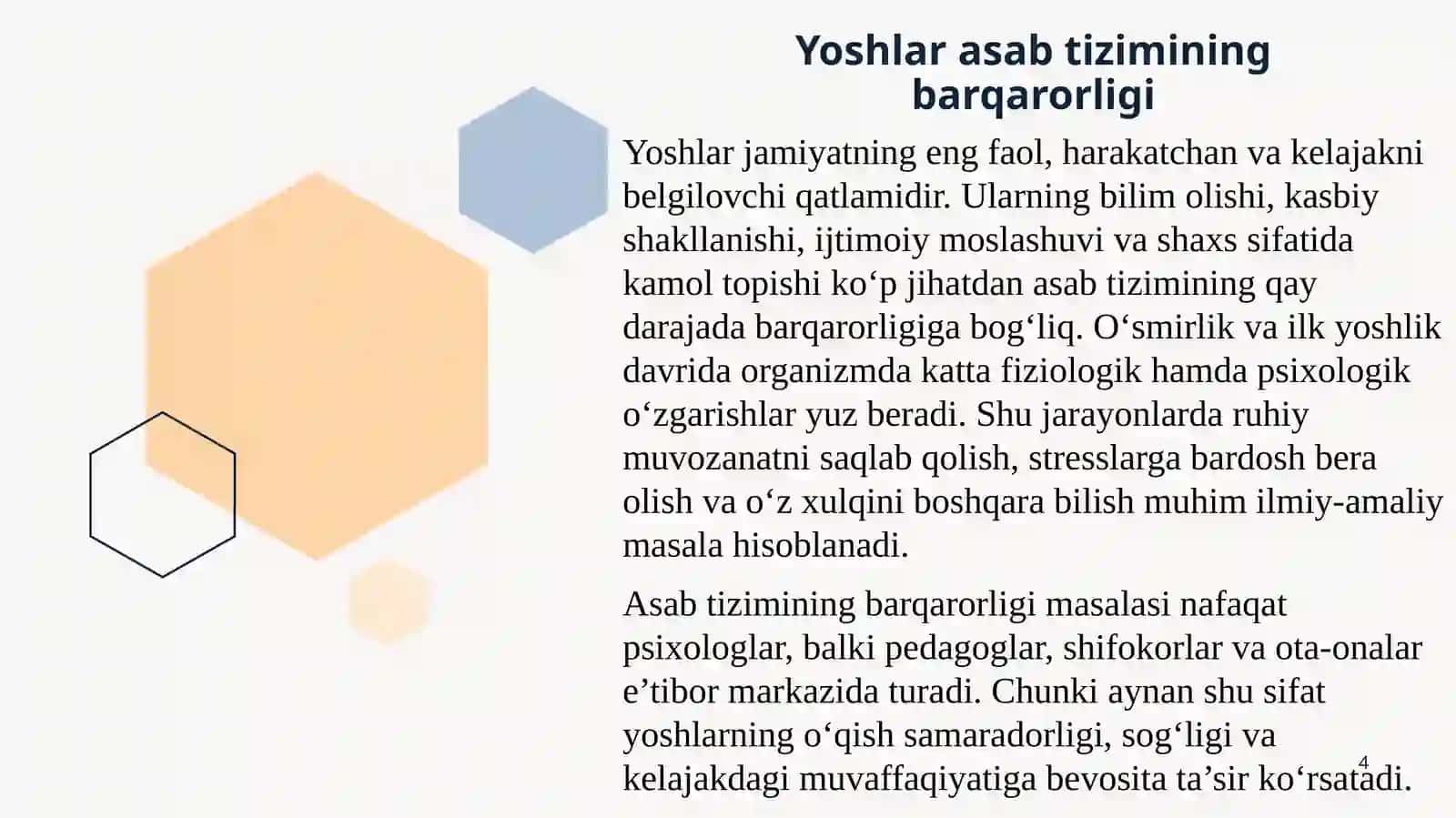Psixologik omillar – yoshlar daxulqio‘ishishnikeltirib chiqaruvchi omillar sifatida 4