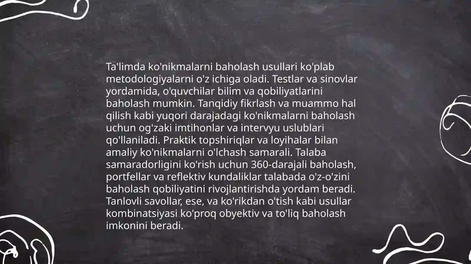 Bilim ko’nikma va malakalarni baholash mezonlari 4