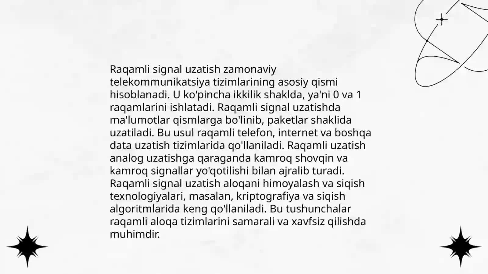 Analog va raqamli signallarni uzatish va qayta ishlash 4