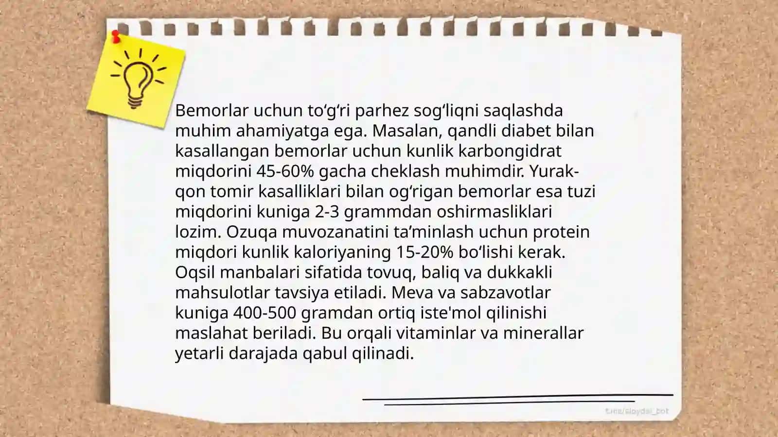 Bemorlarning ovqatlanishini tashkil qilish va sifatini nazorat qilish 4