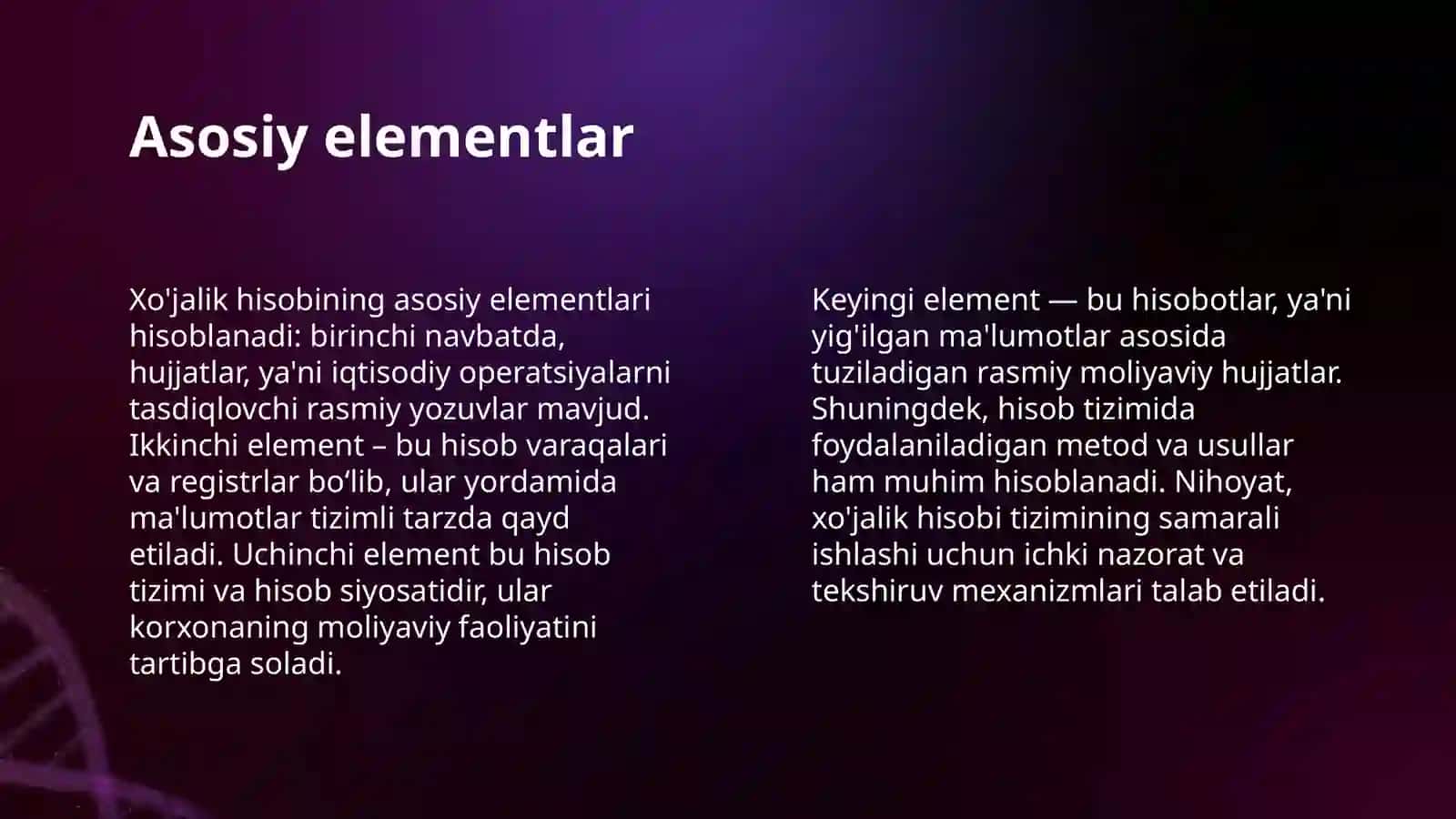 XO'JALIK HISOBI HAQIDA UMUMIY TUSHUNCHA VA UNGA QO'YILADIGAN TALABLAR 4