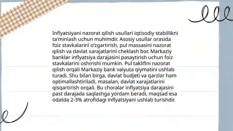 O'zbekistonda Davlatning Pul-Kredit Siyosatini Takomillashtirish Yo'nalishlari 4