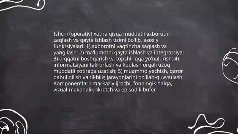 Xotira turlari va uning jarayonlari 4