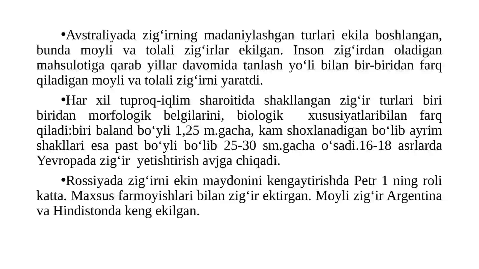 Moyli zig‘irning ahamiyati, biologiyasi va yetishtirish texnologiyasi 4