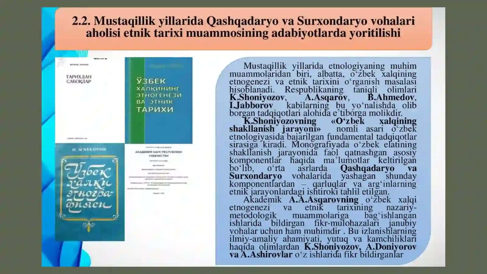 Oʻzbekistonning janubiy hududlari etnografiyasiga oid dastlabki ma'lumotlar 4