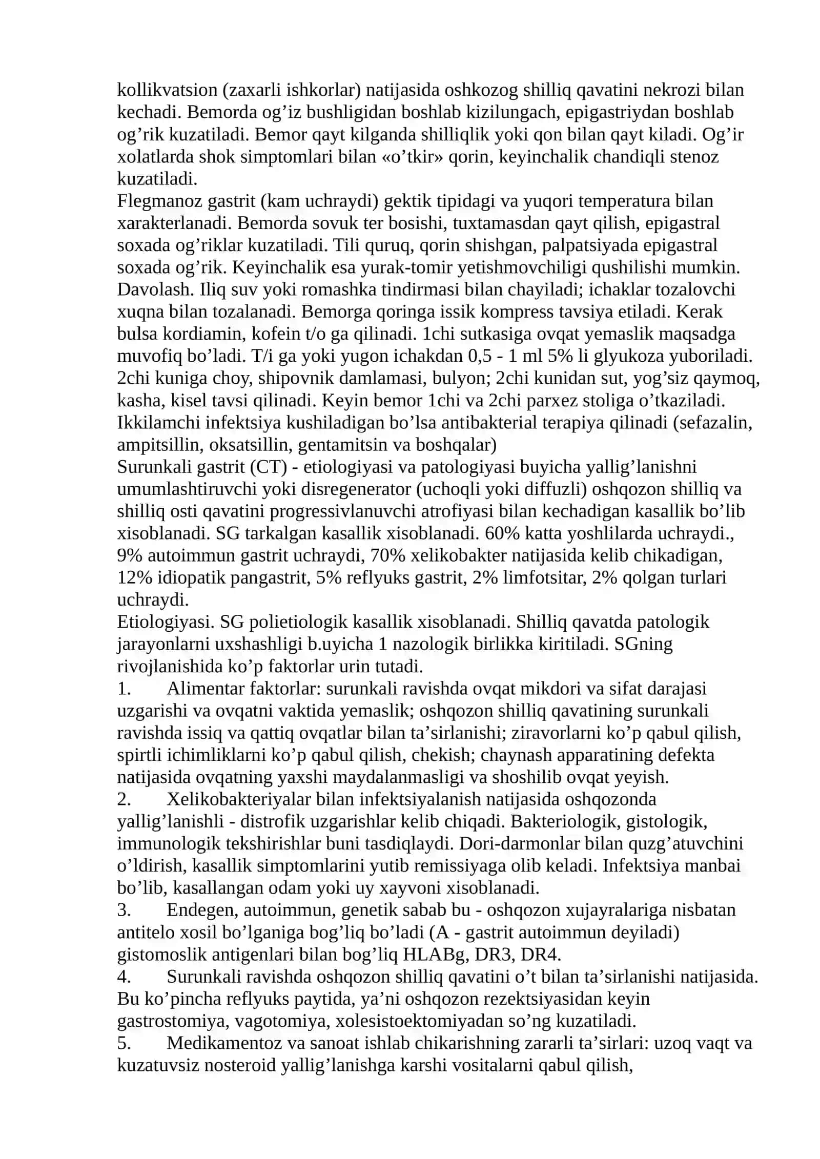 Gastritlar simptomatologiyasi (oʼtkir va surunkali) Meʼda va 12 barmoqli ichak yara kasalliklari va ularning simptomatologiya. Enterit va kolitlar simptomatologiyasi 4