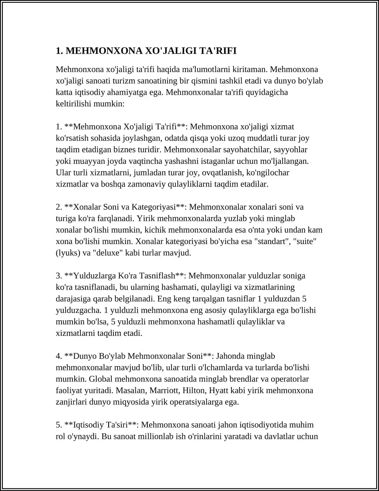 MEHMONXONA XO'JALIGIDA XIZMATI FANINING MAQSADI VA VAZIFASI 4