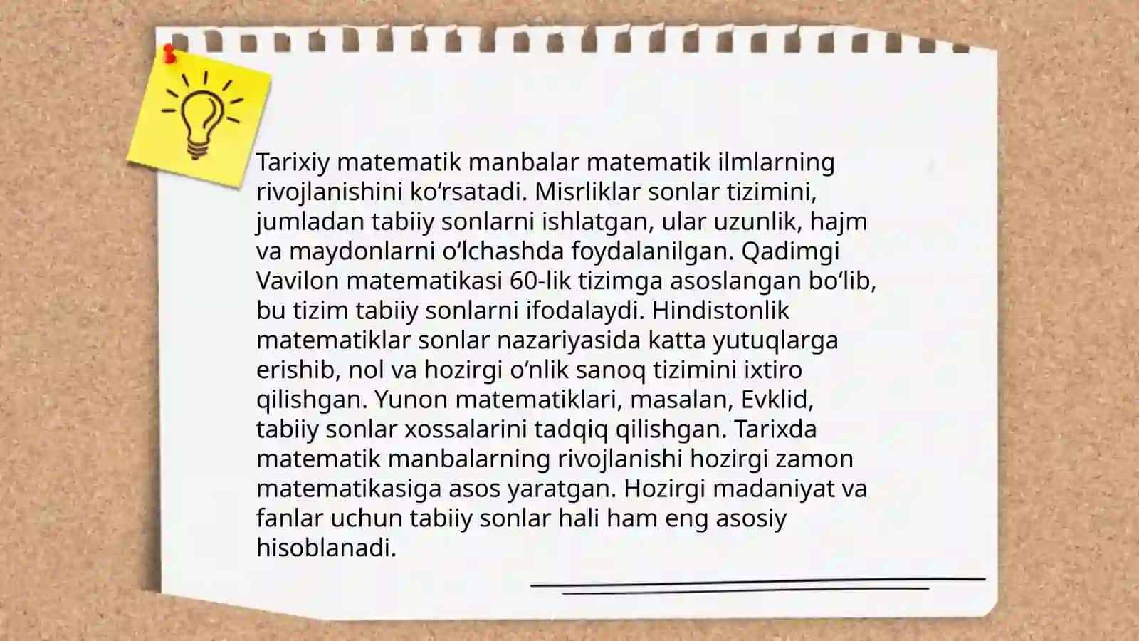 Natural son va nol tushunchasining vujudga kelishi tarixini oʻrganish 4