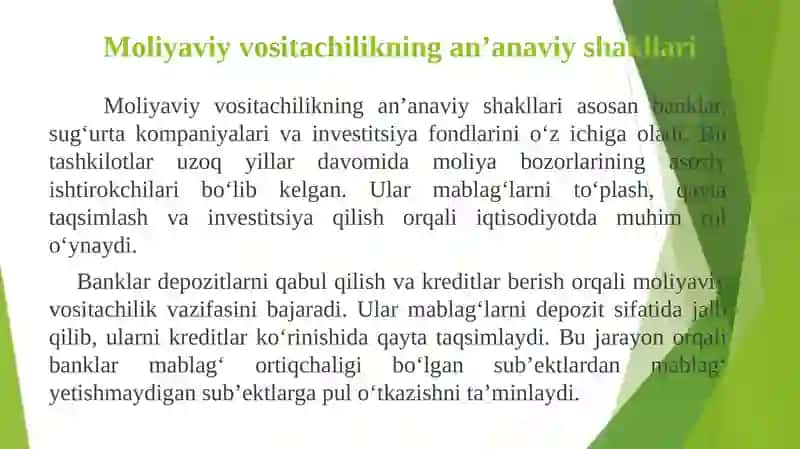 Mоliyаviy Vоsitаchilikning Yаngi Shаkllаri 4