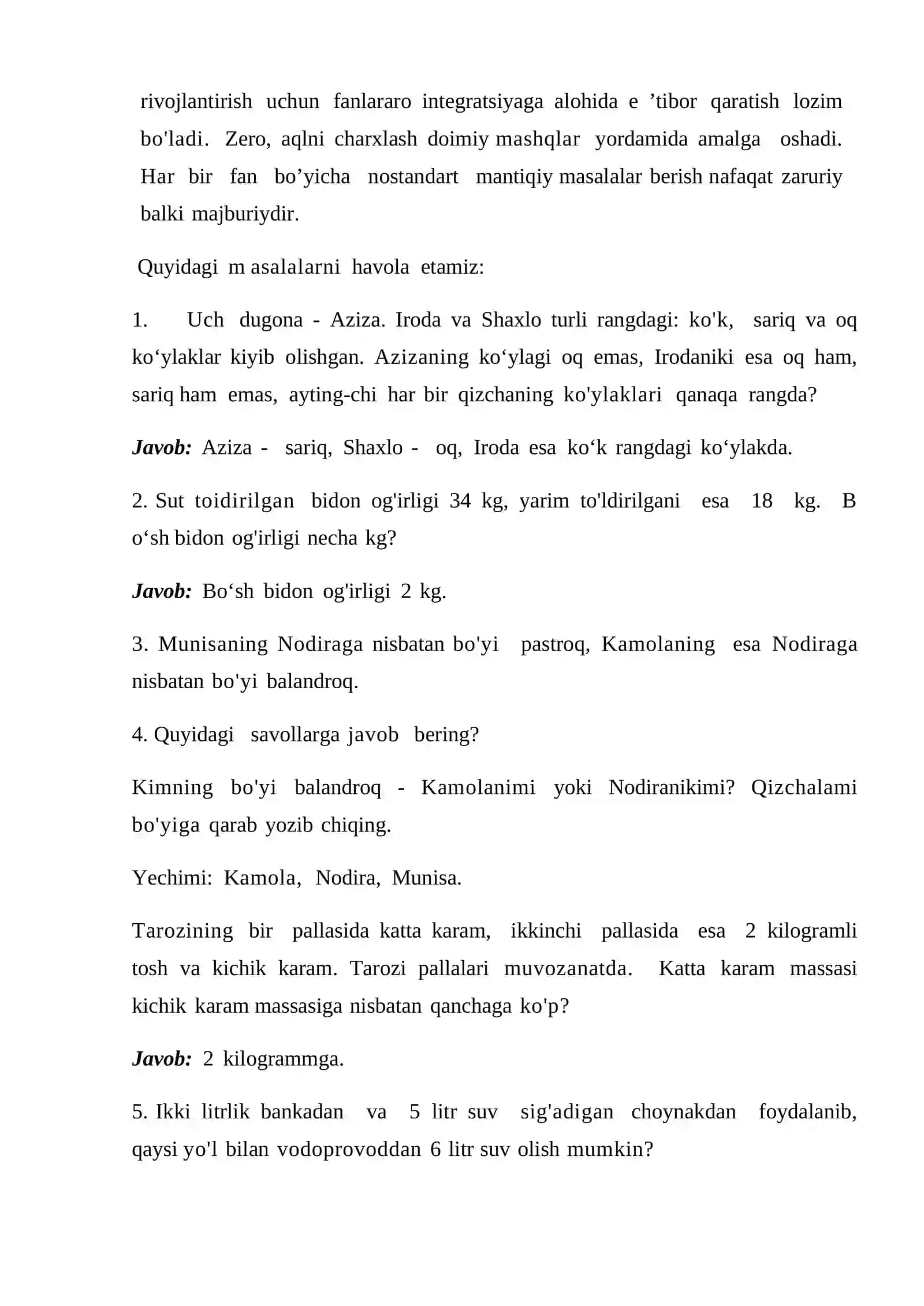Fikrlashni rivojlantiruvchi va mantiqiy masalalarni yechish usullari 4