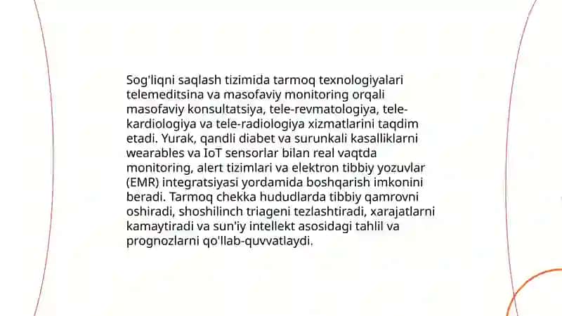 Xalq xo'jaligining turli sohalari va tarmoqlarida tarmoq texnologiyalaridan foydalanish yo'llari 4