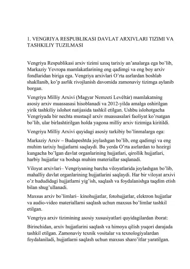 VENGRIYA, AVSTRIYA ARXIVLARI, ARXIV TIZIMIDAGI O’ZGARISHLAR 4