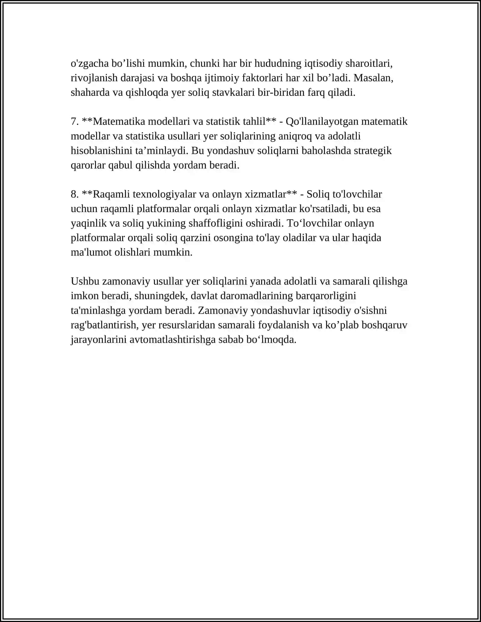 Yer soliğini hisoblash va to'lashing tartiblarini takomillashtirish 4