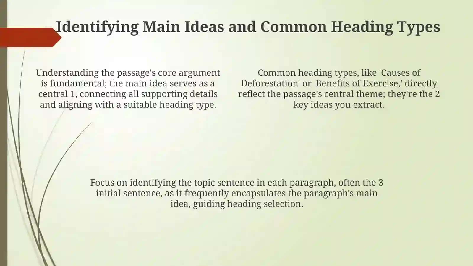 Matching heading question type in reading passage 4