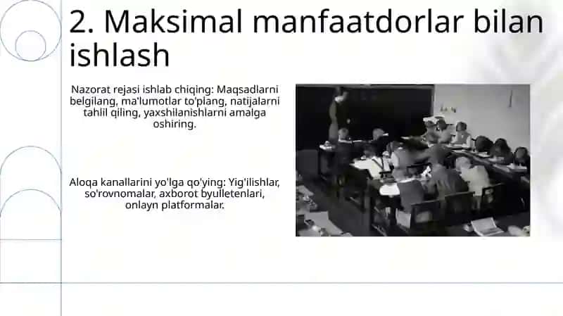 Monitoring jarayonini tashkil etish 4