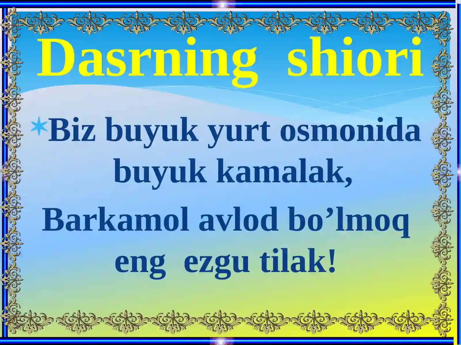 O’QISH FANIDAN Dars ishlanmasi 4