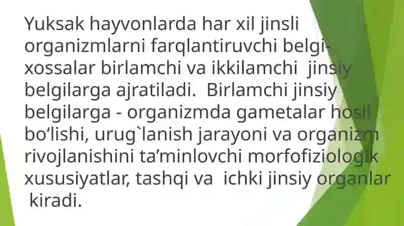 Jins bilan birikkan holda belgilarning  irsiylanishi. 4